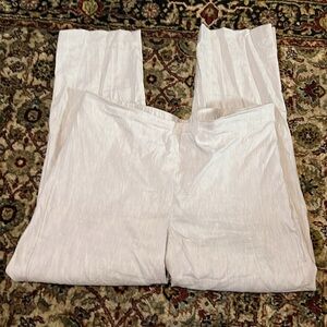 J Jill Linen Stretch Pants Size Medium Pale Gray Elastic Back Waistband
